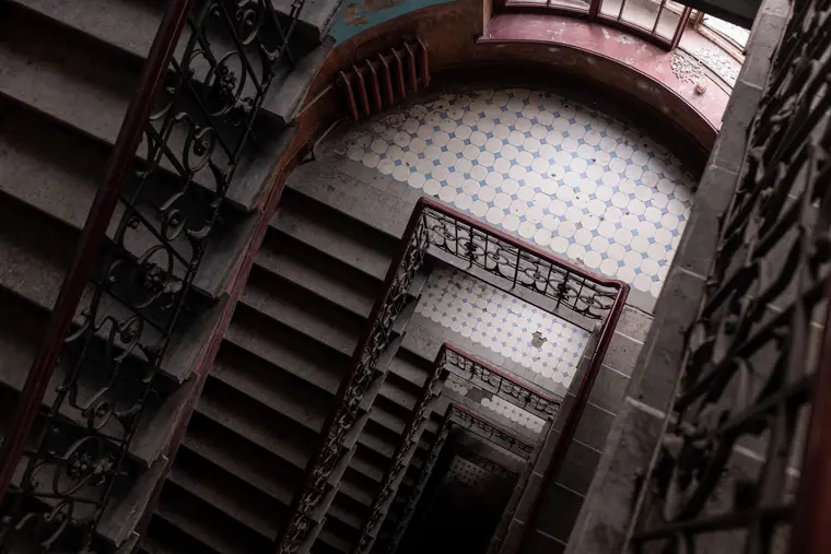 Spiral staircase seen from above